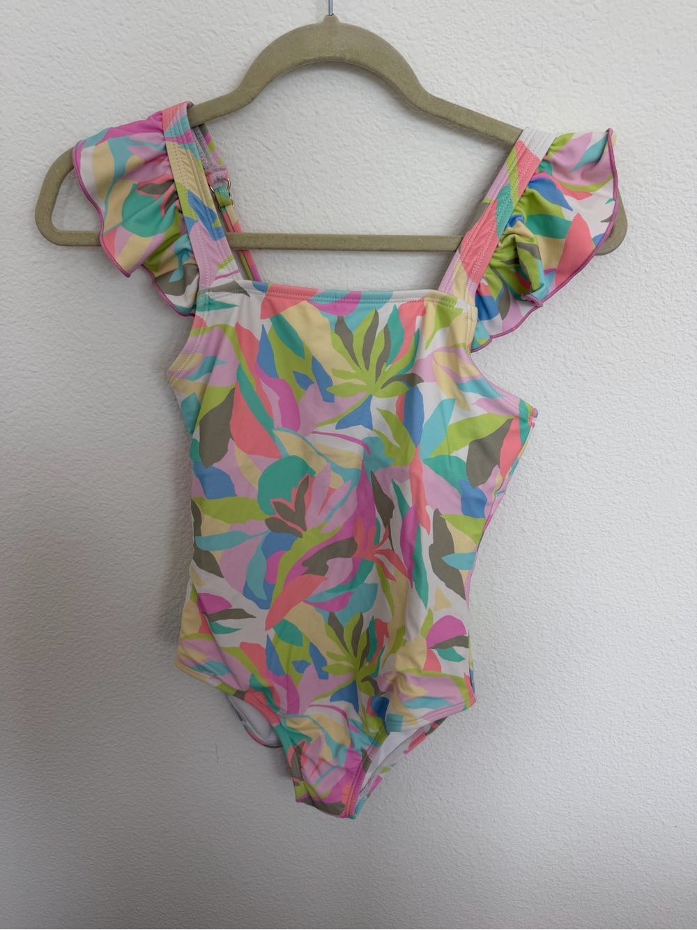 Raisins Girls One Piece Swimsuit Ruffle Size 14